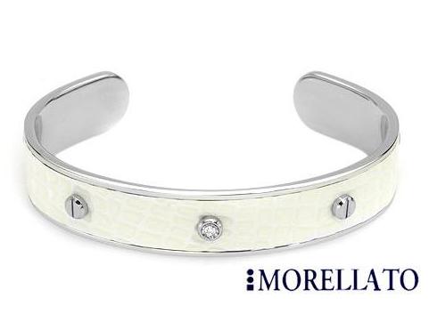 MORELLATO- GENUINE DIAMOND WHITE LEATHER BANGLE